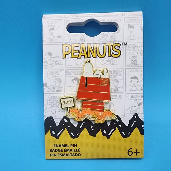 Loungefly Peanuts Snoopy Dog House Boo Pumpkin Halloween Enamel Pin NEW - Picture 8 of 10